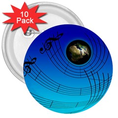 Music Reble Sound Concert 3  Buttons (10 Pack)  by HermanTelo