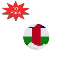 Central African Republic Flag Map 1  Mini Buttons (10 Pack)  by Sapixe