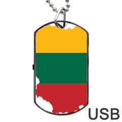 Lithuania Country Europe Flag Dog Tag Usb Flash (one Side) by Sapixe