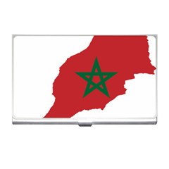 Morocco Flag Map Geography Outline Business Card Holder by Sapixe