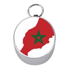 Morocco Flag Map Geography Outline Mini Silver Compasses by Sapixe