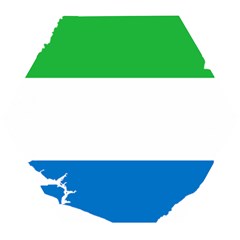 Sierra Leone Flag Map Geography Wooden Puzzle Hexagon by Sapixe