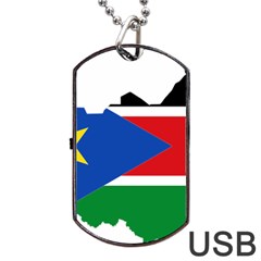 South Sudan Flag Map Geography Dog Tag Usb Flash (two Sides)