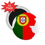 Portugal Flag Borders Cartography 2.25  Magnets (10 pack)  Front