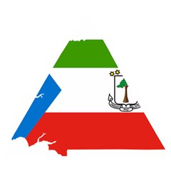 Equatorial Guinea Flag Map Wooden Puzzle Triangle