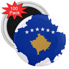 Kosovo Country Europe Flag Borders 3  Magnets (100 Pack) by Sapixe