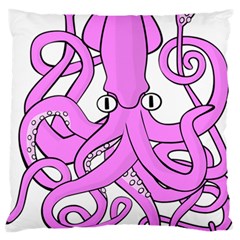 Squid Octopus Animal Large Flano Cushion Case (one Side) by Bajindul