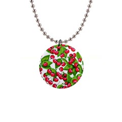 Cherry Leaf Fruit Summer 1  Button Necklace