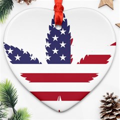 Marijuana Drugs Cannabis Drug Hemp Heart Ornament (two Sides) by Sapixe