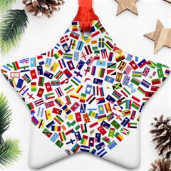 Heart Flags Countries United Unity Ornament (star) by Sapixe