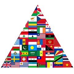 Flags Countries International Wooden Puzzle Triangle