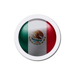 Mexico Flag Country National Rubber Round Coaster (4 Pack) 