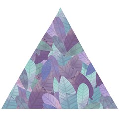 Watercolor Leaves Pattern Wooden Puzzle Triangle