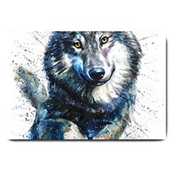 Gray Wolf - Forest King Large Doormat  by kot737