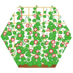 Flowering Vine Vine Ivy Flowers Wooden Puzzle Hexagon