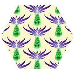 Thistles Purple Flora Flowering Wooden Puzzle Hexagon