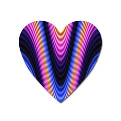 Wave Line Waveform Sound Purple Heart Magnet by HermanTelo