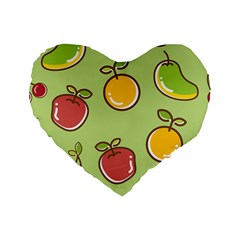 Seamless Healthy Fruit Standard 16  Premium Heart Shape Cushions