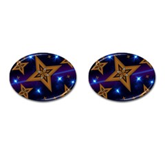 Star Background Cufflinks (oval)