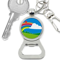 Natural Cloud Field Grass Bottle Opener Key Chain by Pakrebo