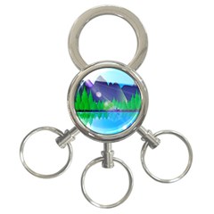 Forest Landscape Pine Trees Forest 3-ring Key Chain by Pakrebo