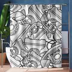 Phone Dial Communication Technology Shower Curtain 60  X 72  (medium)  by Pakrebo