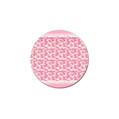 Peony Pattern Pink Scrapbooking Golf Ball Marker (4 Pack) by Pakrebo