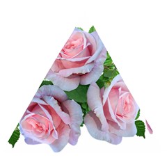 Roses Pink Flowers Leaves Wooden Puzzle Triangle by Pakrebo