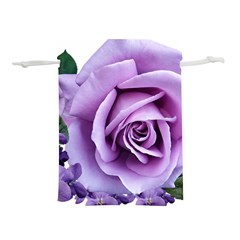 Roses Violets Flowers Arrangement Lightweight Drawstring Pouch (m)