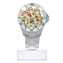 Flowers Roses Leaves Autumn Plastic Nurses Watch by Pakrebo