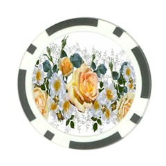 Flowers Roses White Yellow Poker Chip Card Guard (10 Pack)