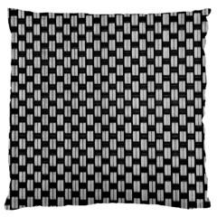 Fabric Black And White Material Large Flano Cushion Case (one Side) by Simbadda