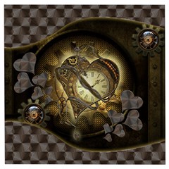 Wonderful Elegant Steampunk Heart, Beautiful Clockwork Wooden Puzzle Square