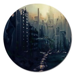 Apocalypse Post Apocalyptic Magnet 5  (round) by Sudhe