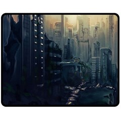 Apocalypse Post Apocalyptic Fleece Blanket (medium)  by Sudhe