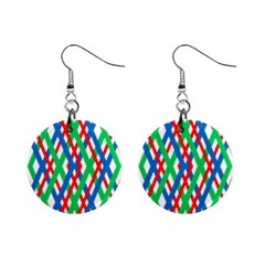 Geometric Line Rainbow Mini Button Earrings