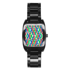 Geometric Line Rainbow Stainless Steel Barrel Watch