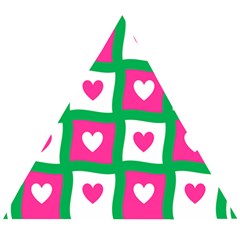 Pink Love Valentine Wooden Puzzle Triangle by Mariart