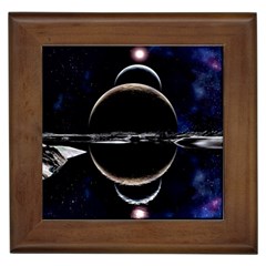 Planet Sky Lake Landscape Sun Framed Tile