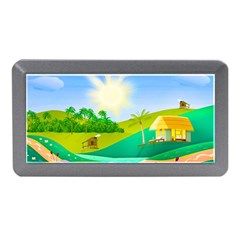 Tropical Resort Huts Lake River Memory Card Reader (mini) by Simbadda