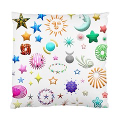 Shapes Stars Moon Sun Pattern Standard Cushion Case (two Sides) by Simbadda