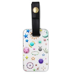 Shapes Stars Moon Sun Pattern Luggage Tag (one Side) by Simbadda