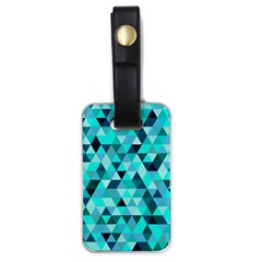 Teal Triangles Pattern Luggage Tag (one Side)