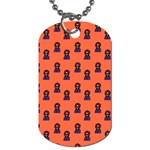 Nerdy 60s  Girl Pattern Orange Dog Tag (One Side) Front