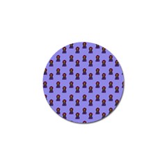 Nerdy 60s  Girl Pattern Purple Golf Ball Marker by snowwhitegirl