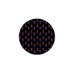 Nerdy 60s  Girl Pattern Black Golf Ball Marker by snowwhitegirl