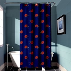 Red Rose Blue Shower Curtain 36  X 72  (stall)  by snowwhitegirl