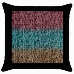 Knitted Wool Ombre 1 Throw Pillow Case (black) by snowwhitegirl