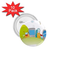 City Village Digital Home Town 1 75  Buttons (10 Pack)