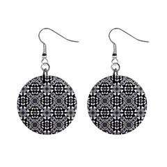 Fabric Geometric Shape Mini Button Earrings